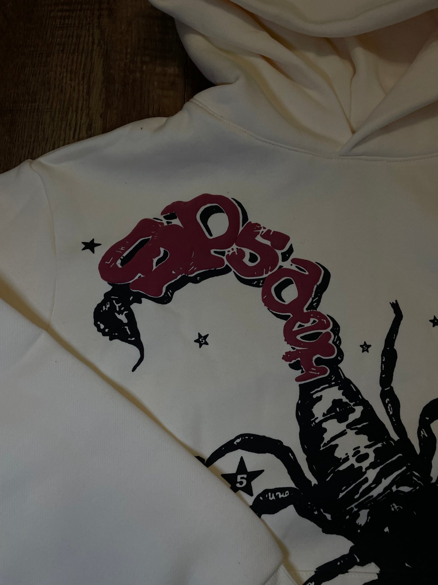 sp5der x Mariah The Scientist scorpion hoodie “CREAM”