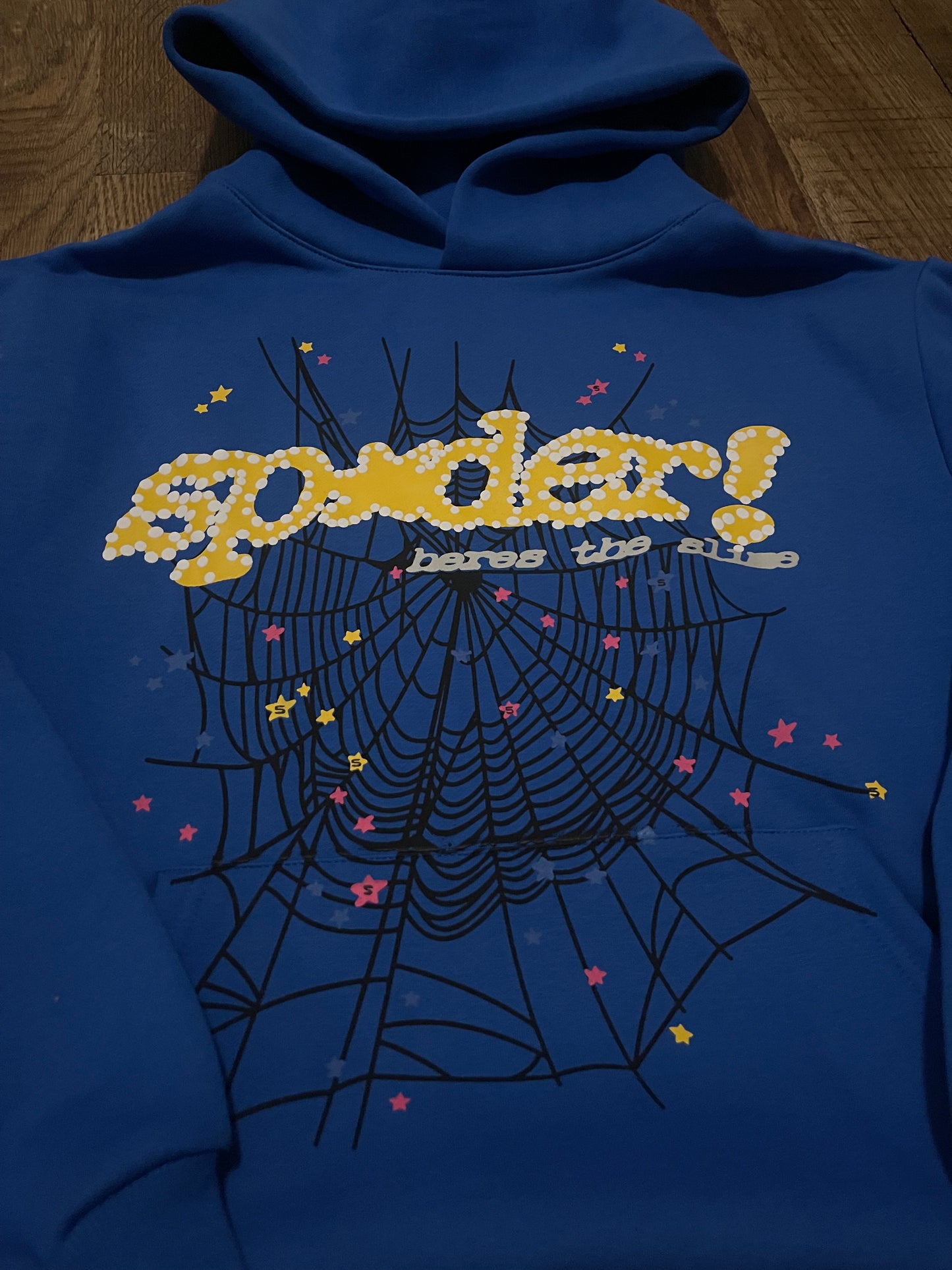 sp5der hoodie “TC Blue” colorway