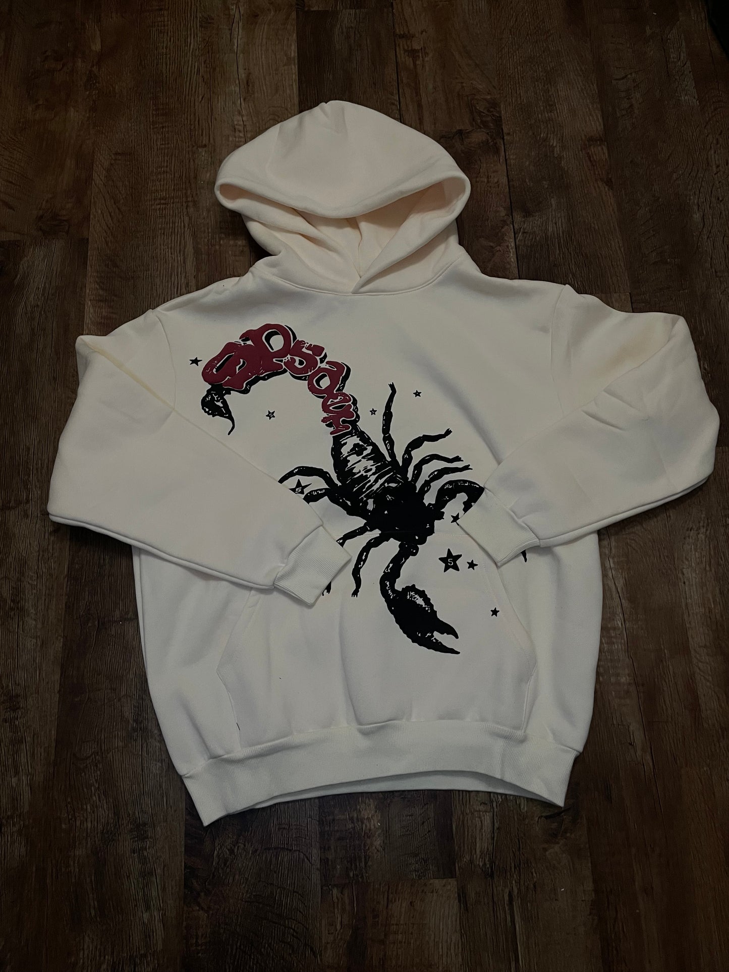 sp5der x Mariah The Scientist scorpion hoodie “CREAM”